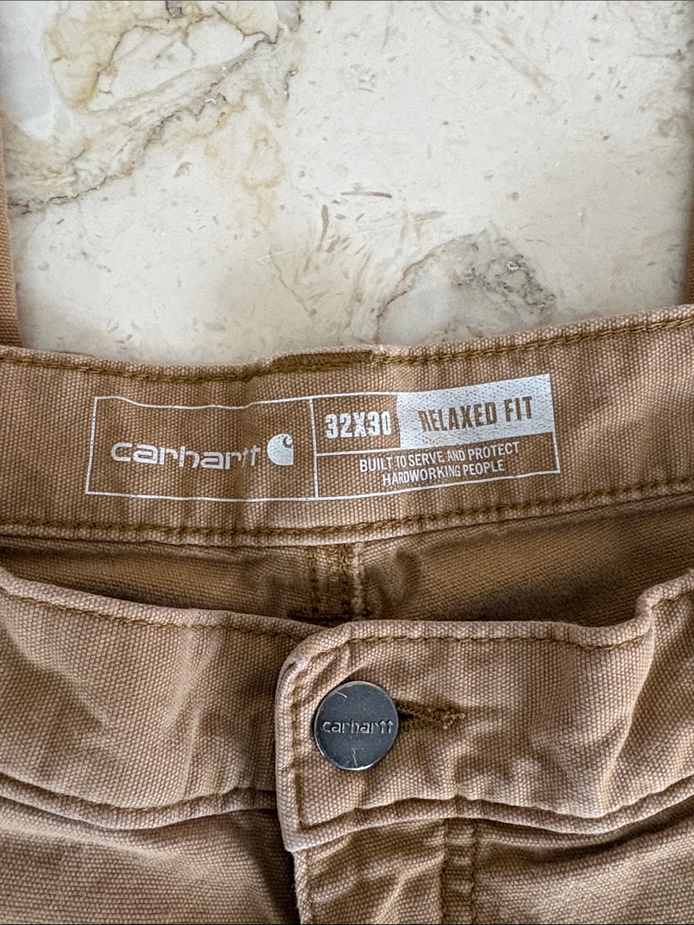 Carhartt Double Knee Relaxed Fit Work Pants – 32x30 – Tan/Khaki – Rugged Utility - Picture 8 of 13